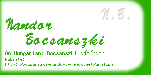 nandor bocsanszki business card